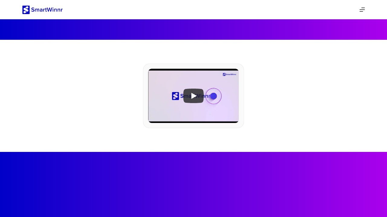 SmartWinnr homepage and interface