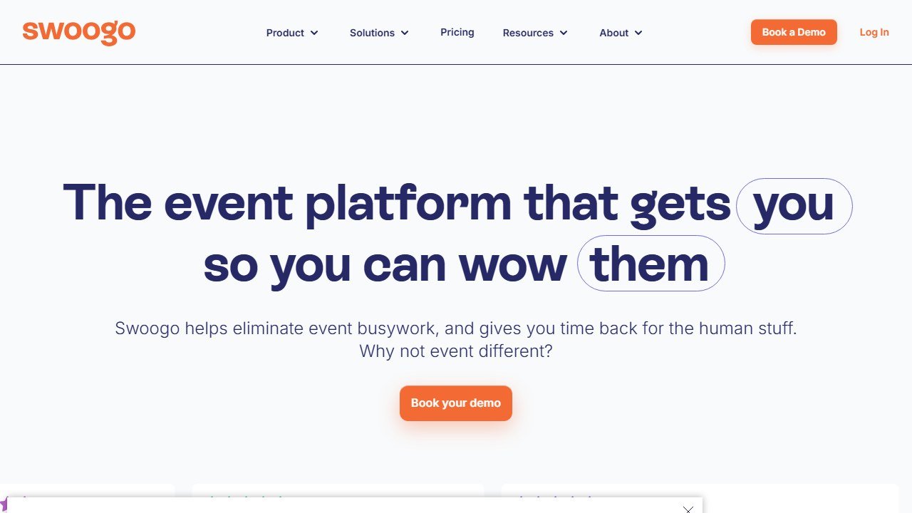 Swoogo event management homepage