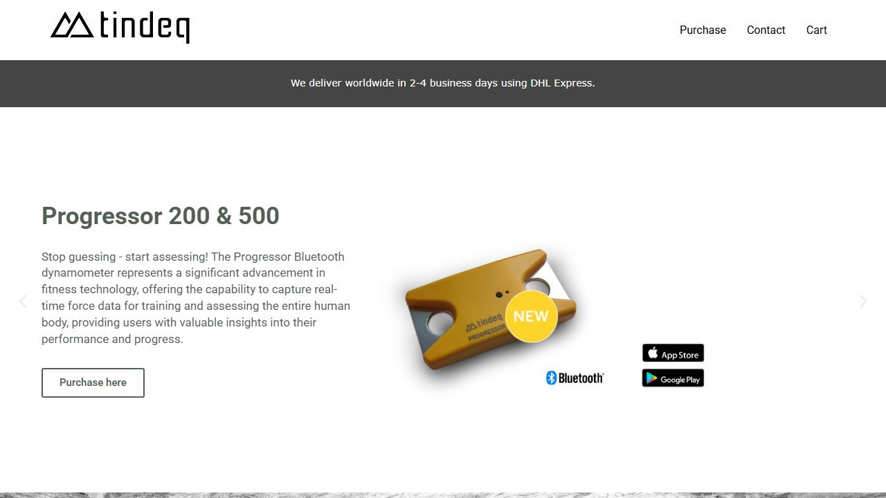 Tindeq Progressor homepage