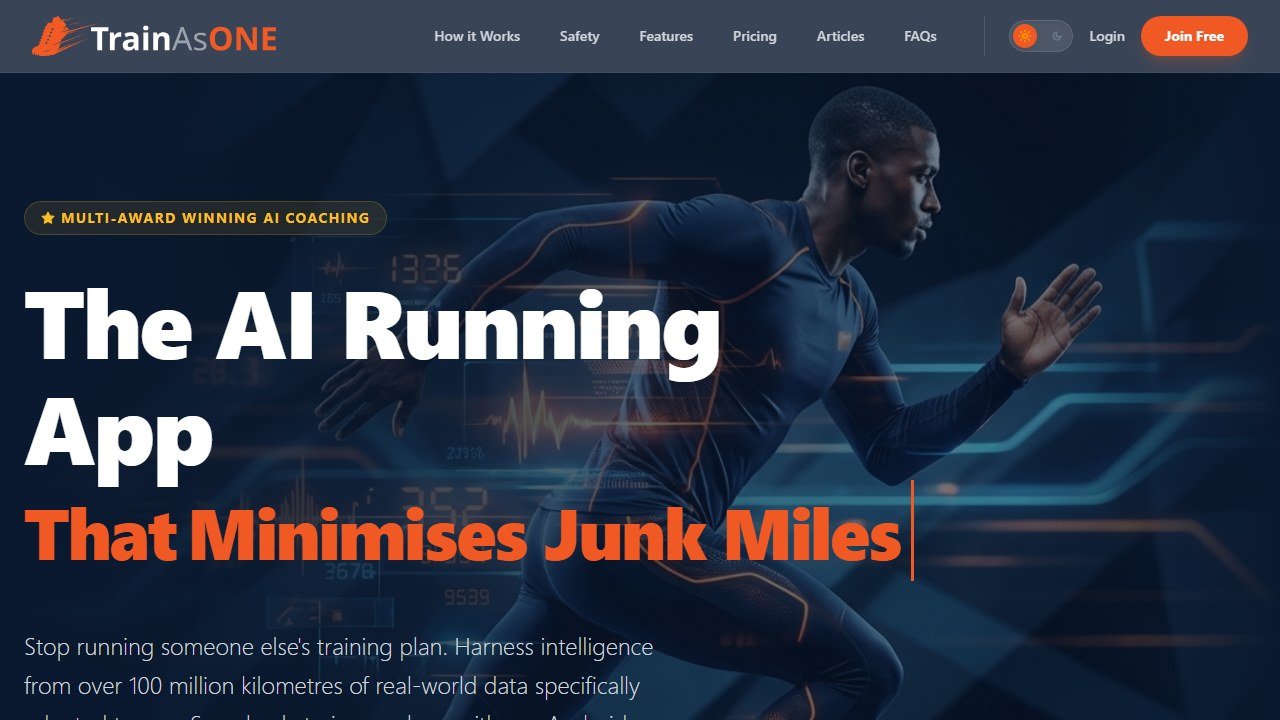 TrainAsONE homepage and interface