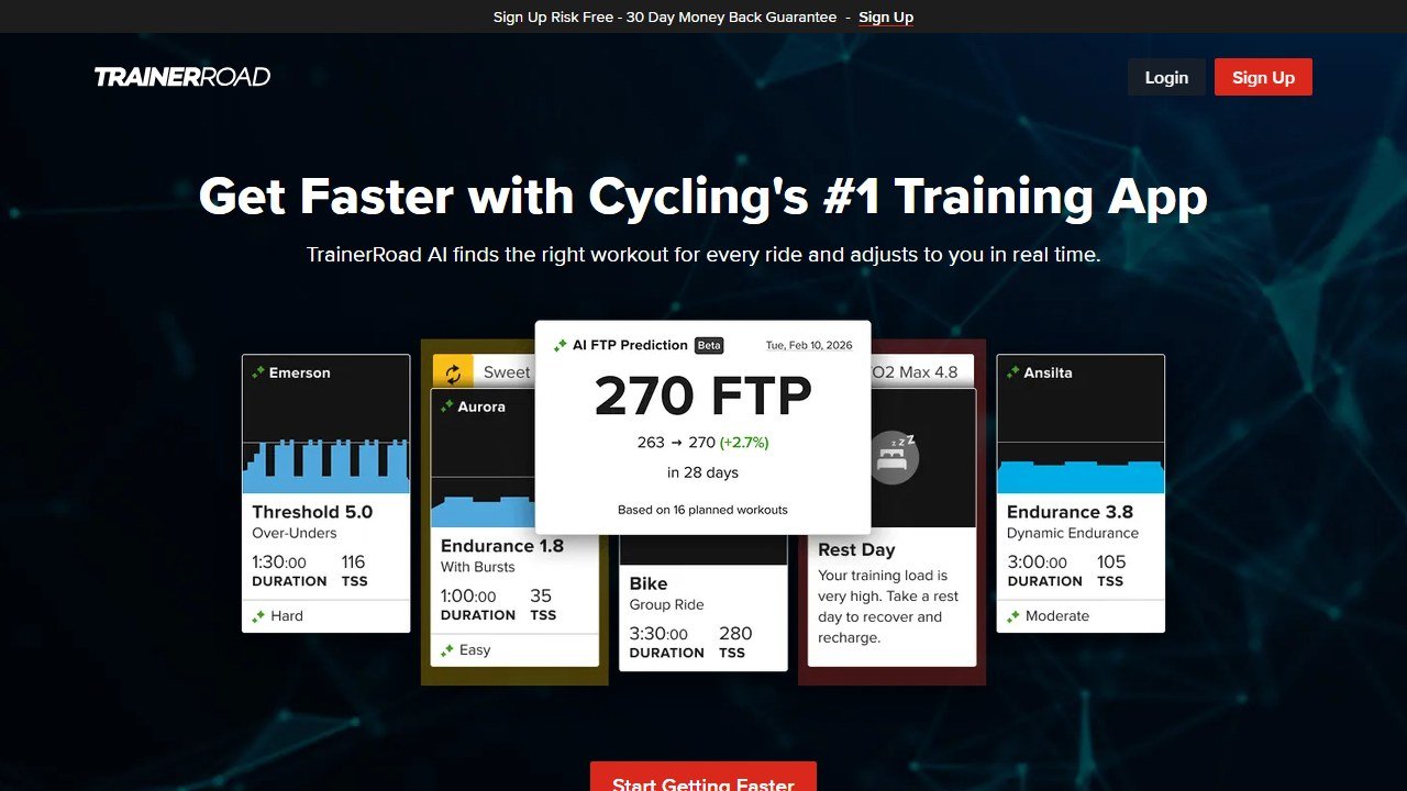 TrainerRoad cycling training homepage