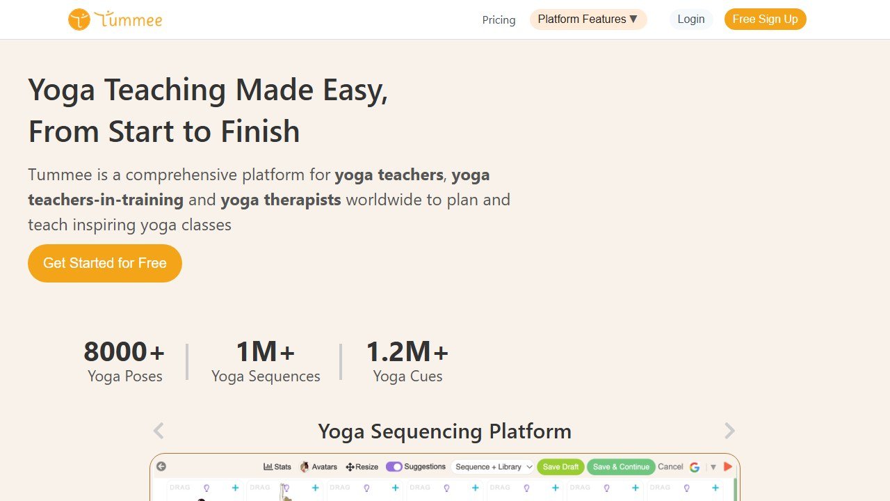 Tummee yoga sequence builder homepage