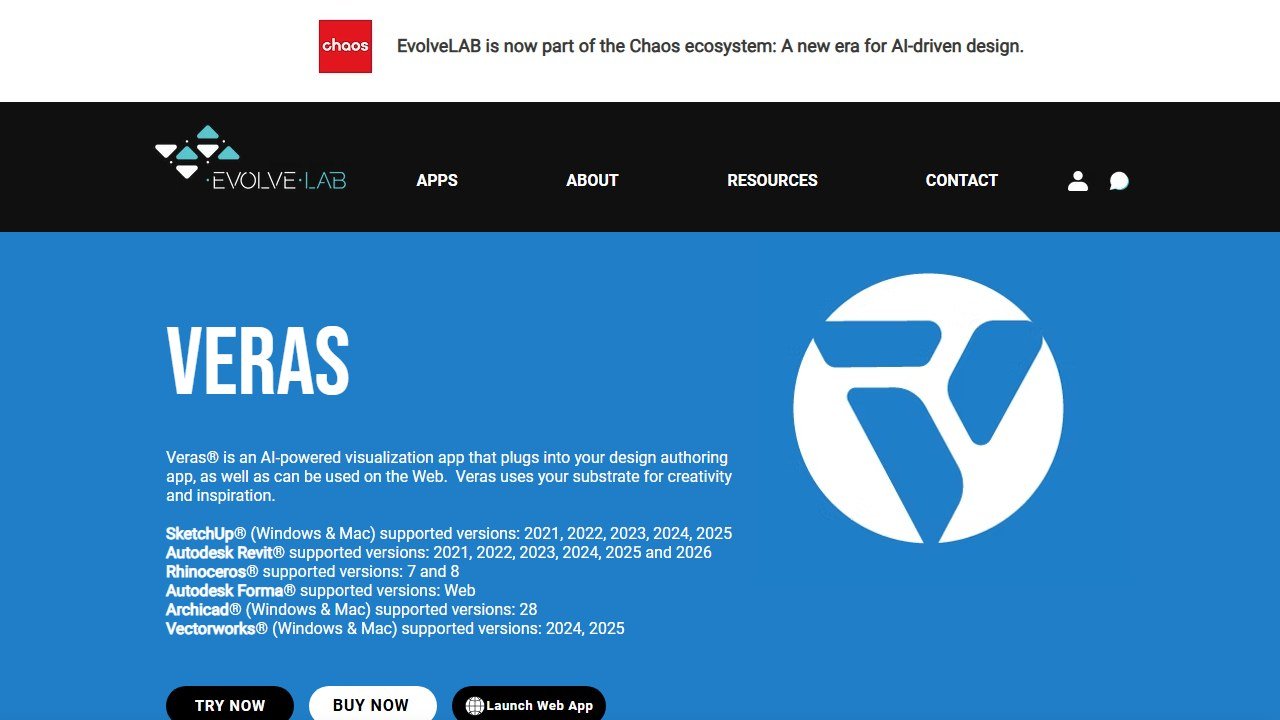 Veras AI rendering by EvolveLAB homepage