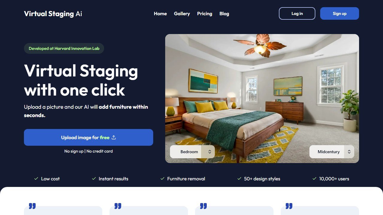 Virtual Staging AI homepage