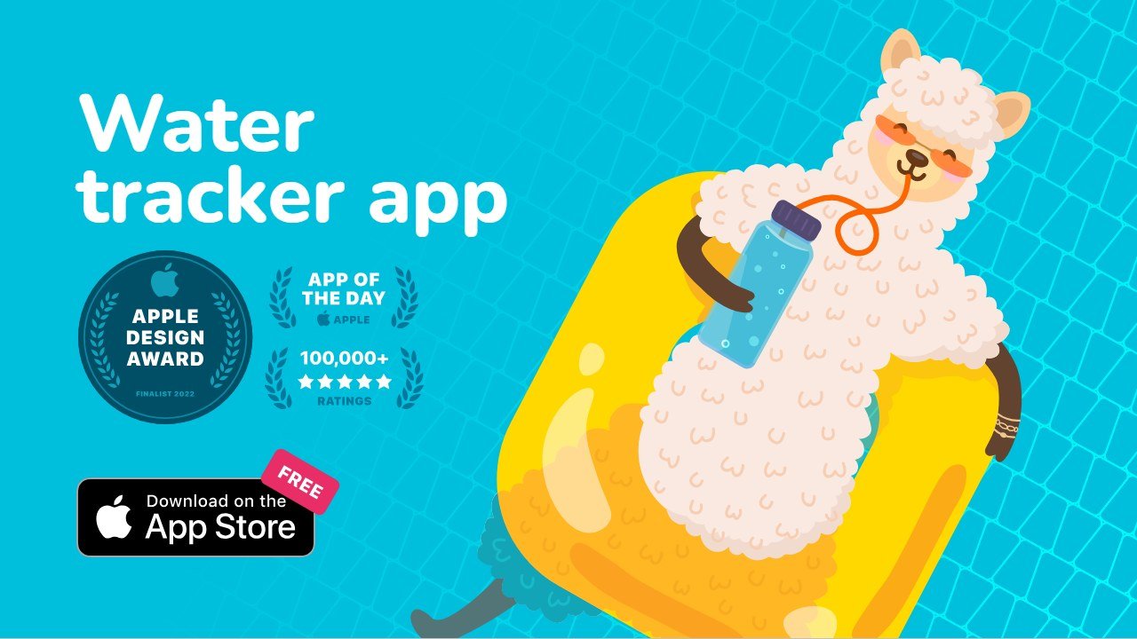 Waterllama hydration app homepage