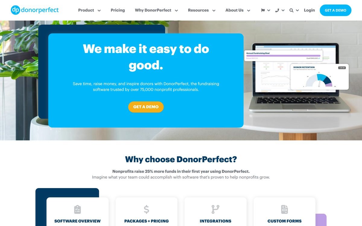 DonorPerfect homepage