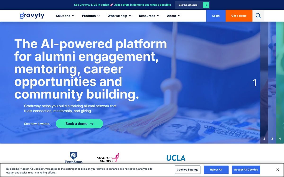 Gravyty Raise homepage