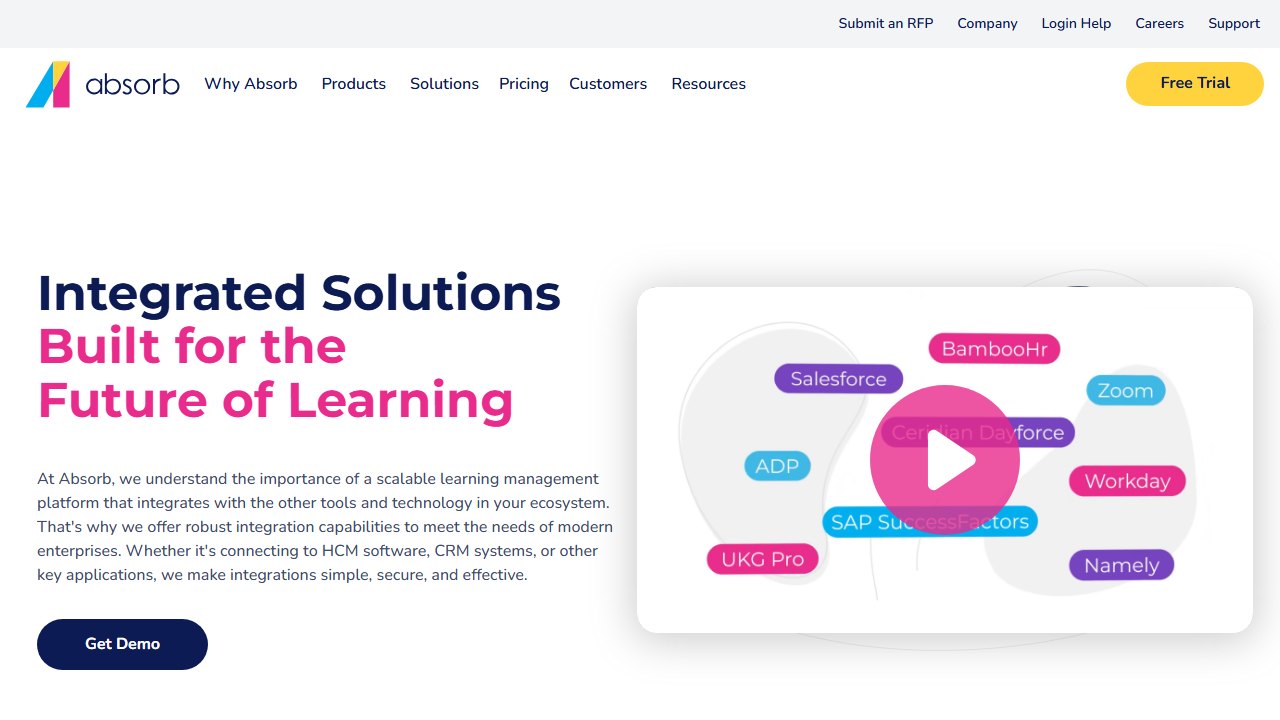 Absorb LMS homepage