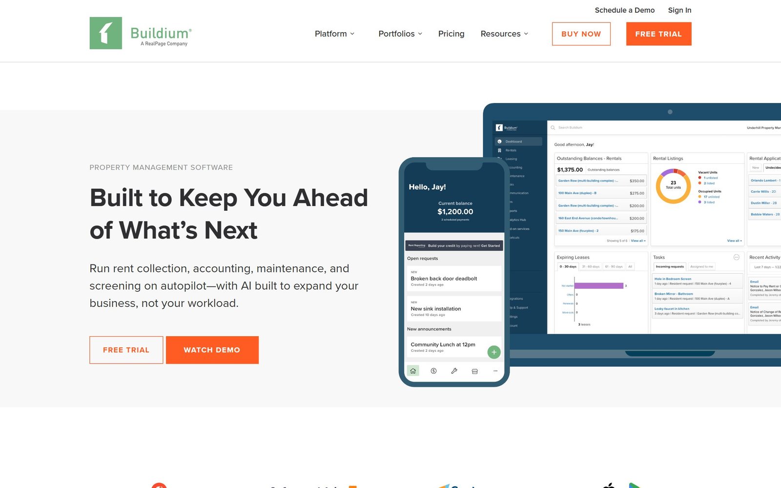 Buildium homepage