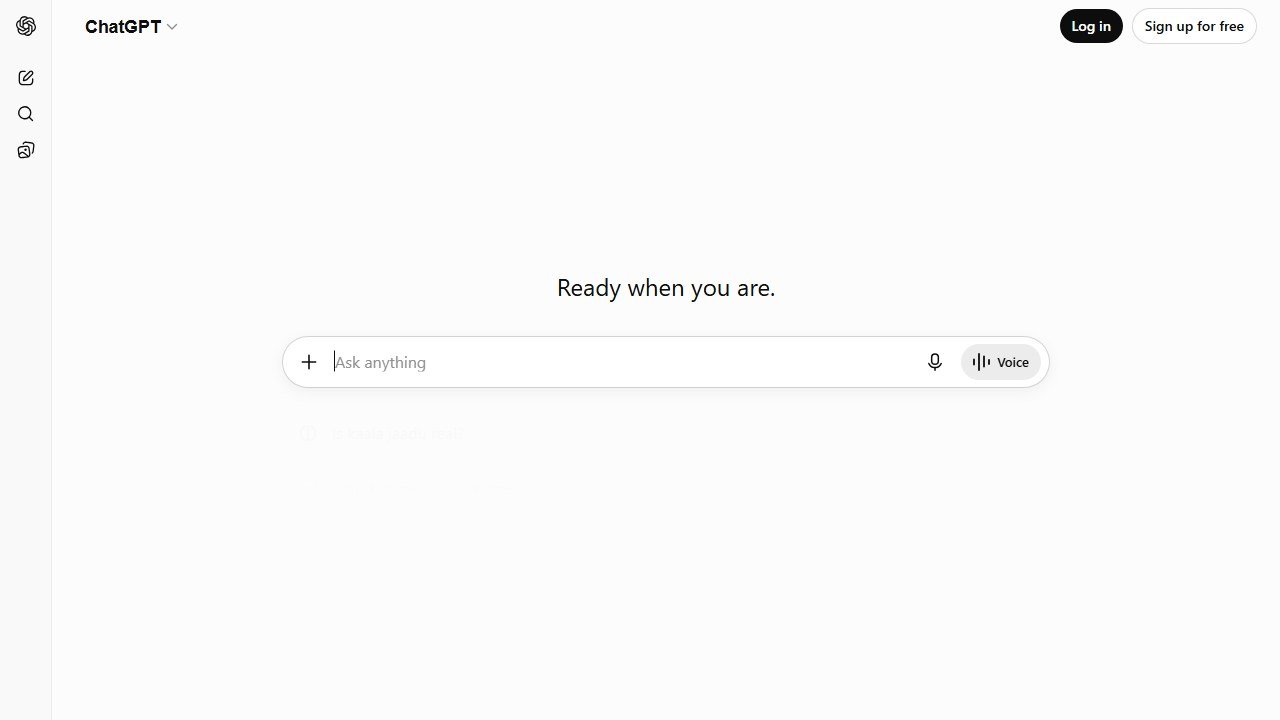 ChatGPT AI assistant homepage