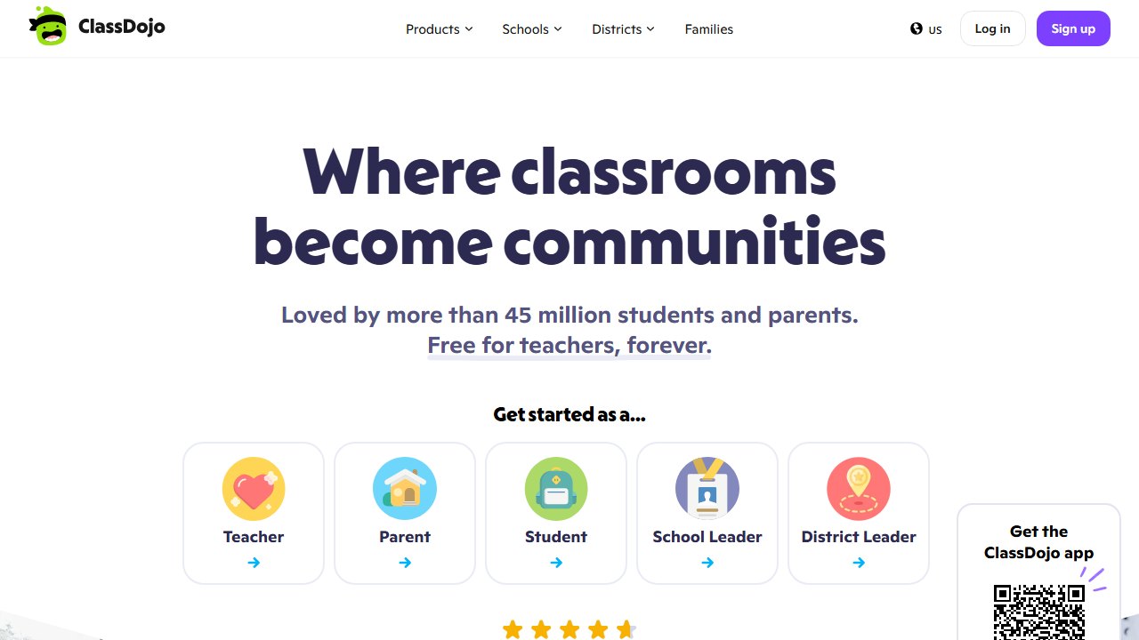 classdojo homepage