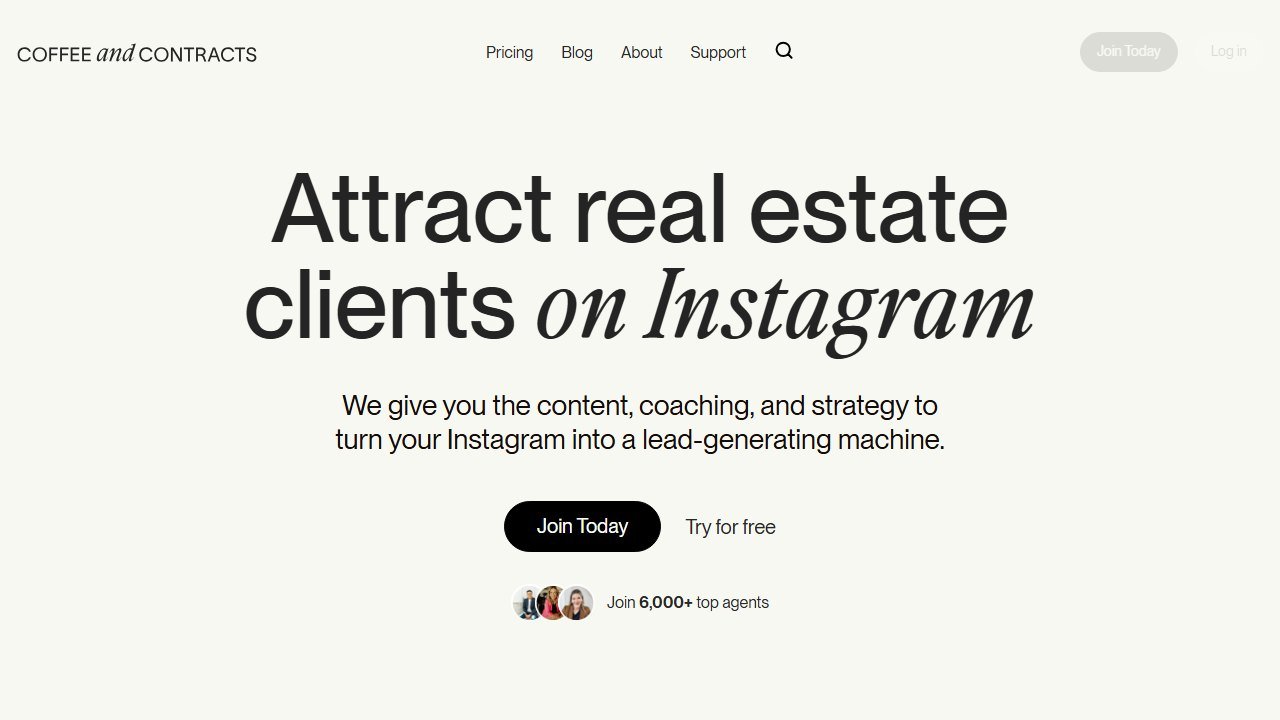 Coffee & Contracts homepage