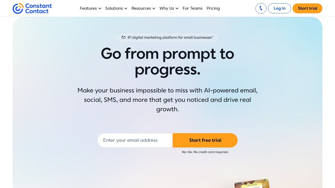 Constant Contact homepage