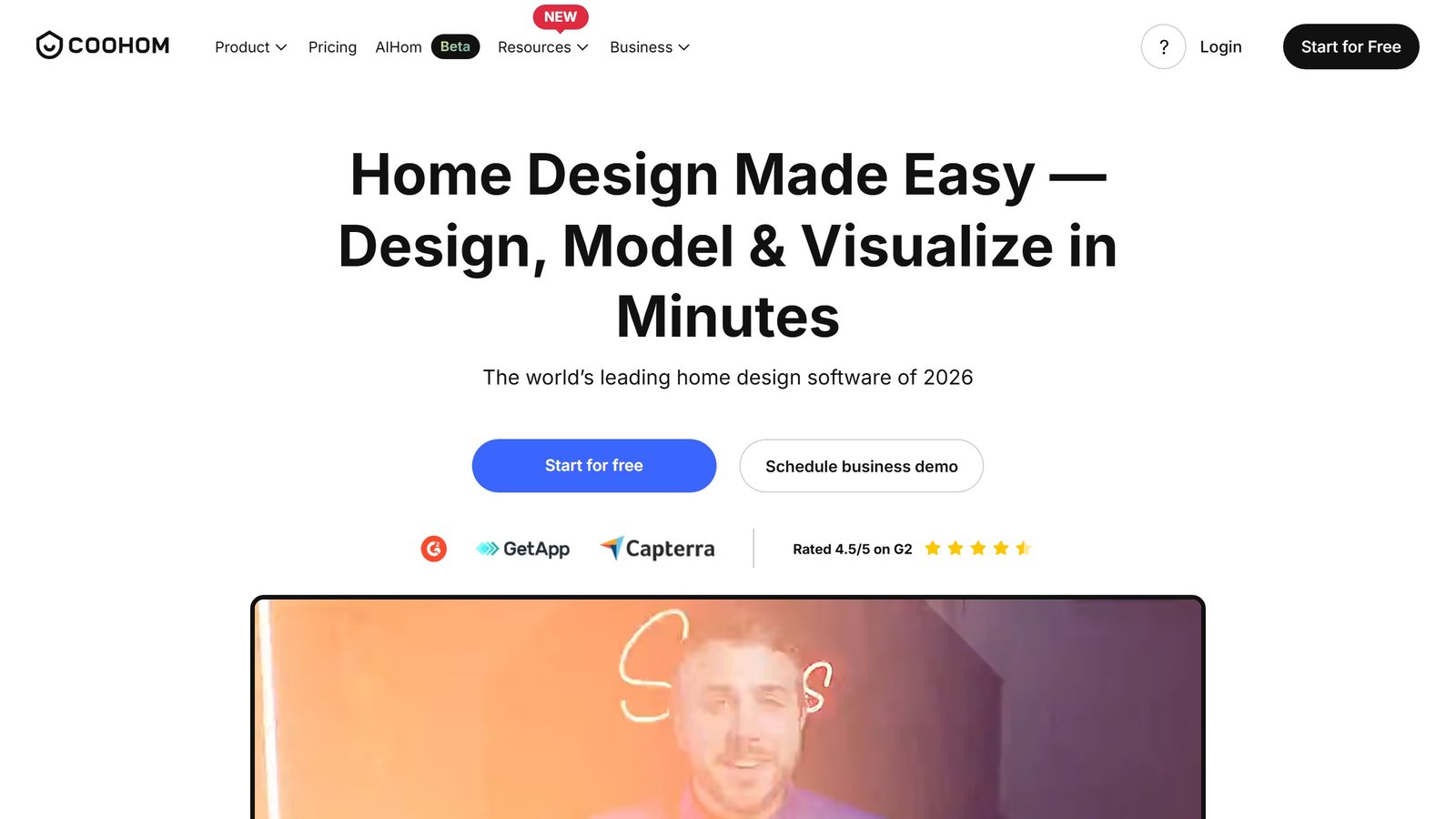 Coohom 3D home design and floor planner homepage