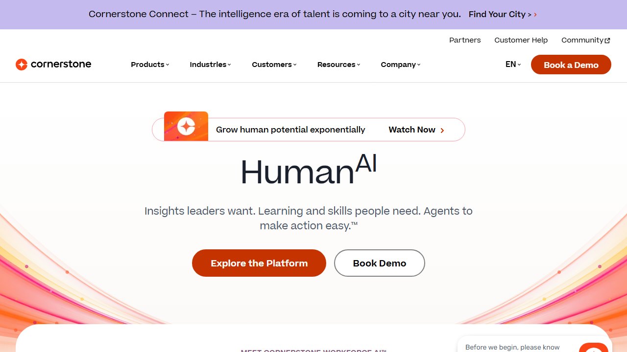 Cornerstone homepage