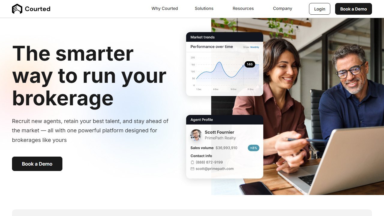 Courted homepage