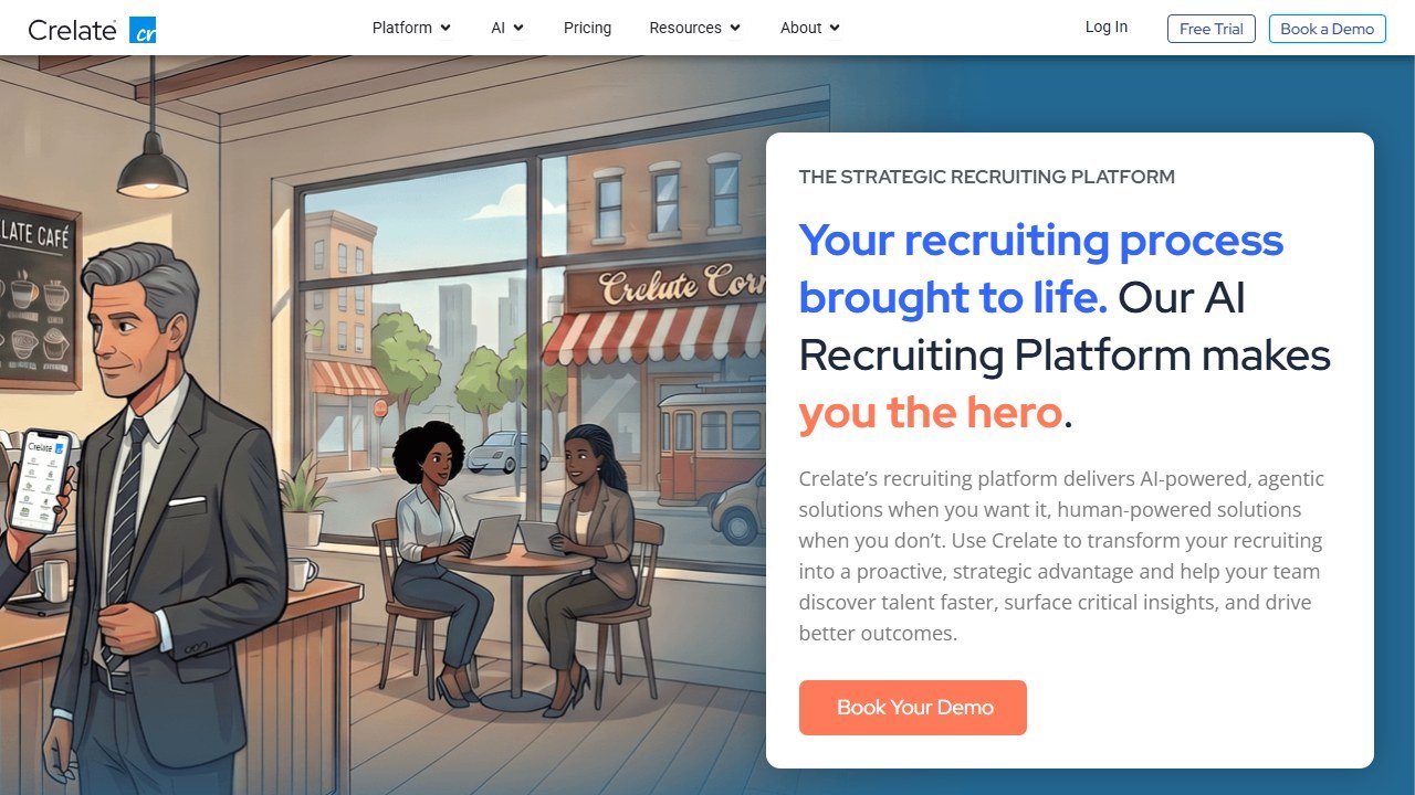 Crelate purpose-built agency ATS and CRM homepage