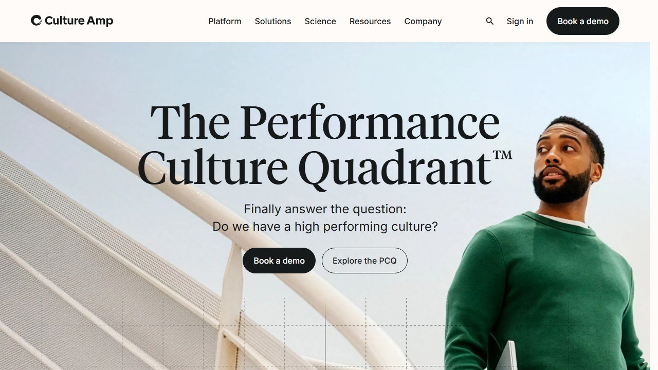Culture Amp employee engagement and performance analytics homepage