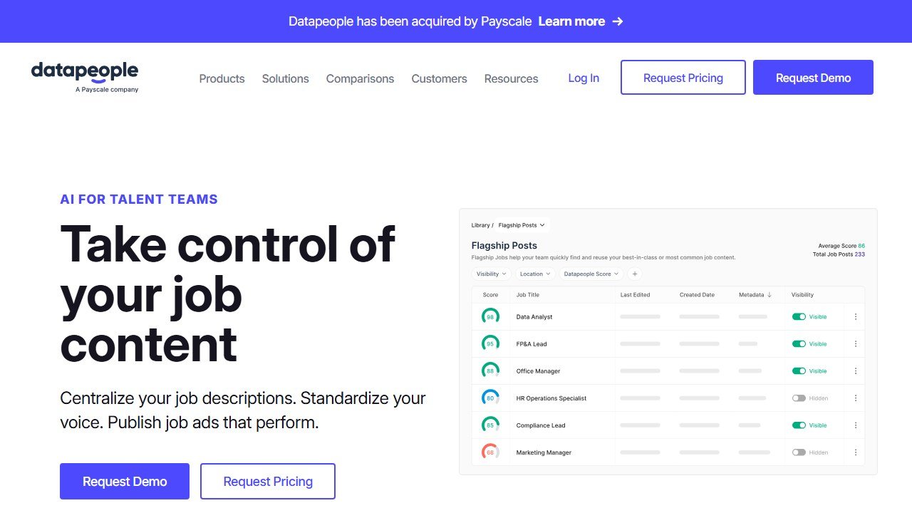 Datapeople analytics-driven JD language guidance homepage