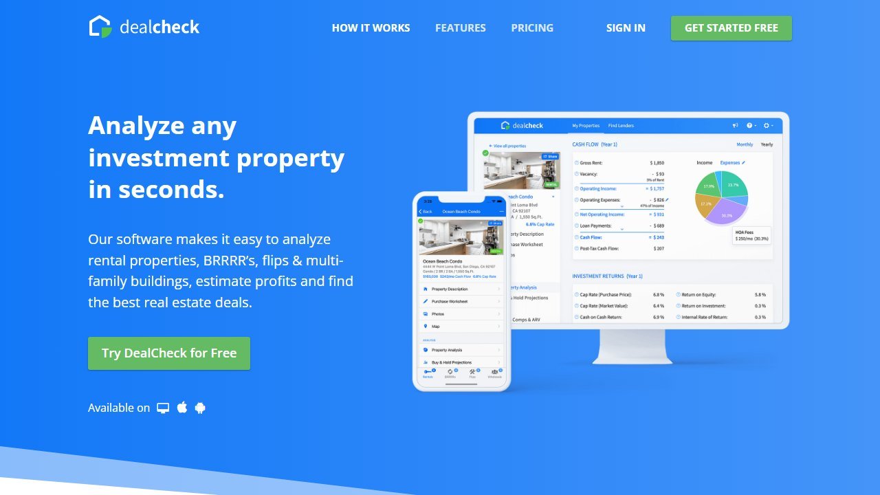 DealCheck homepage