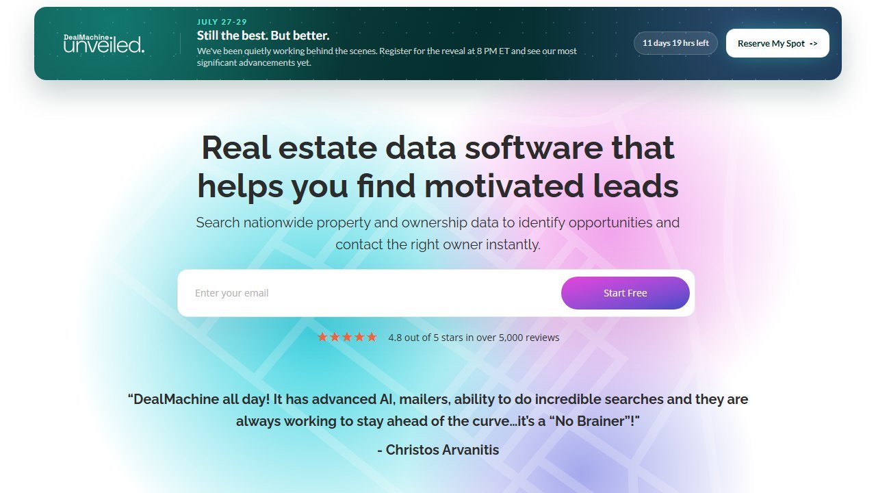 DealMachine homepage