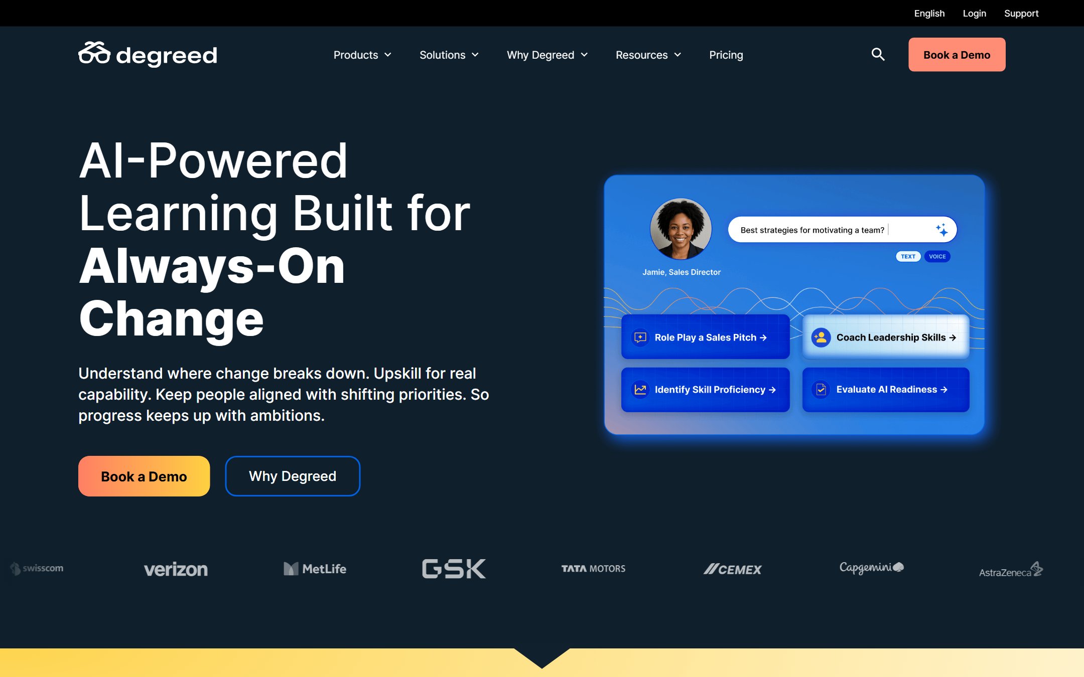 Degreed AI-powered learning platform homepage
