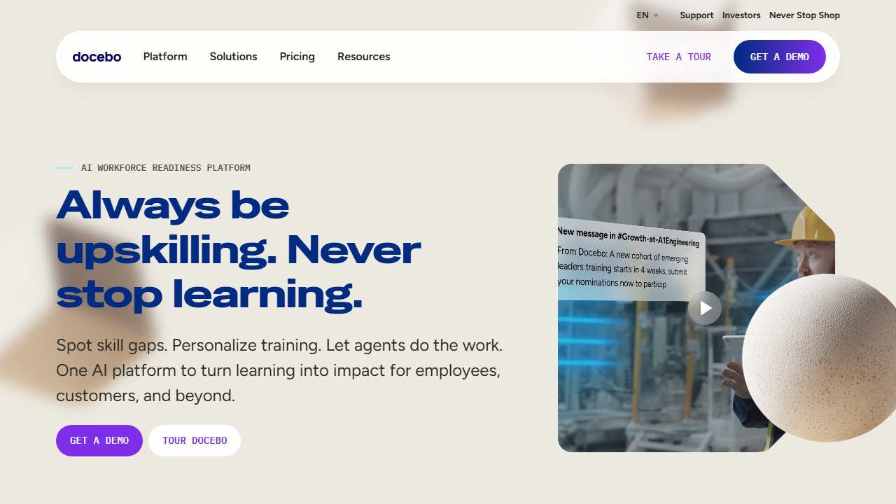 Docebo homepage
