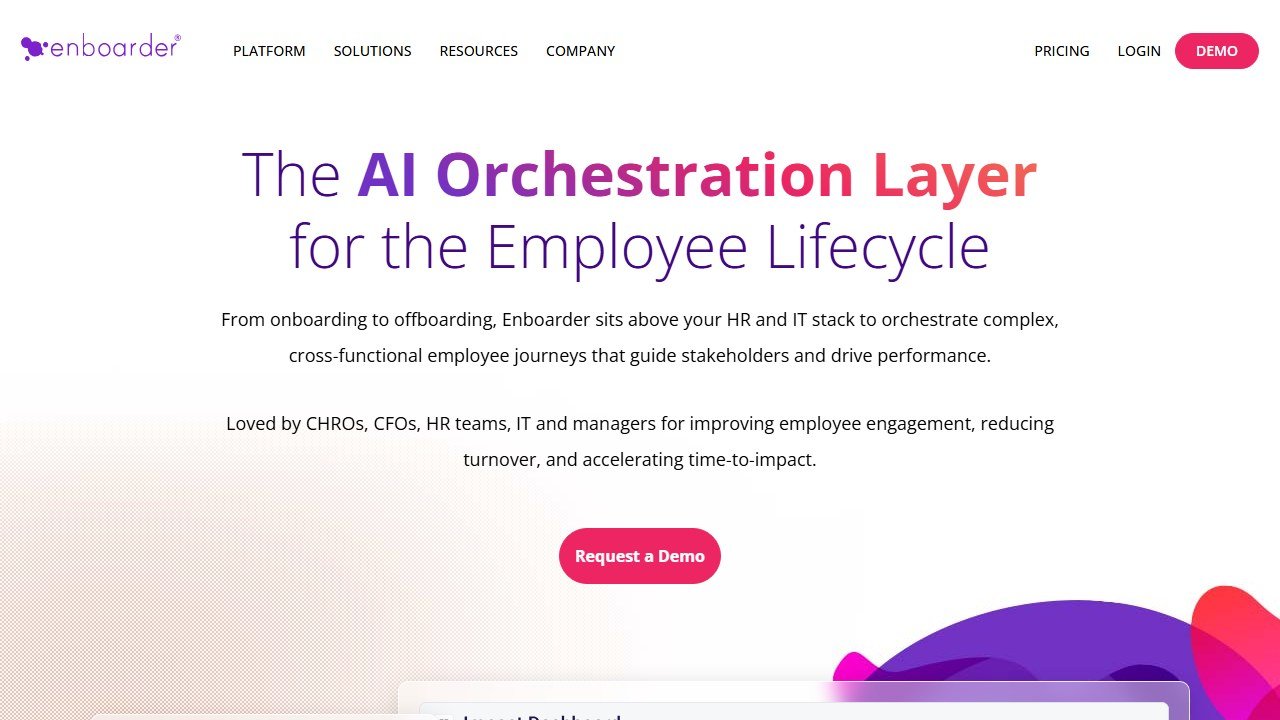 Enboarder employee onboarding journeys platform homepage