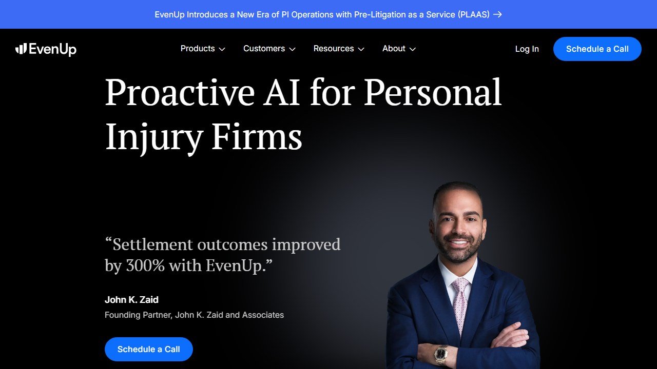 EvenUp personal-injury case preparation AI homepage