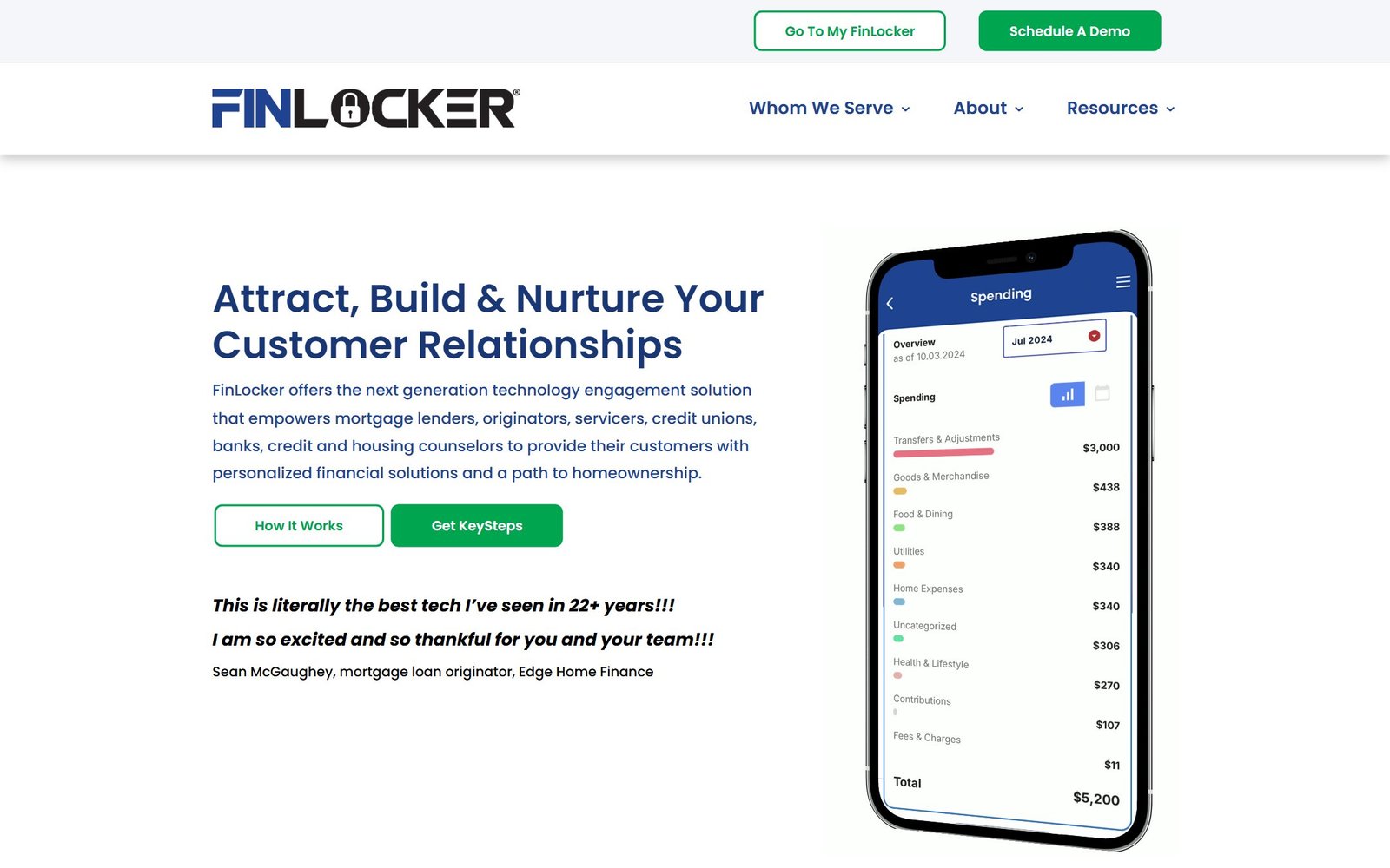 FinLocker homepage