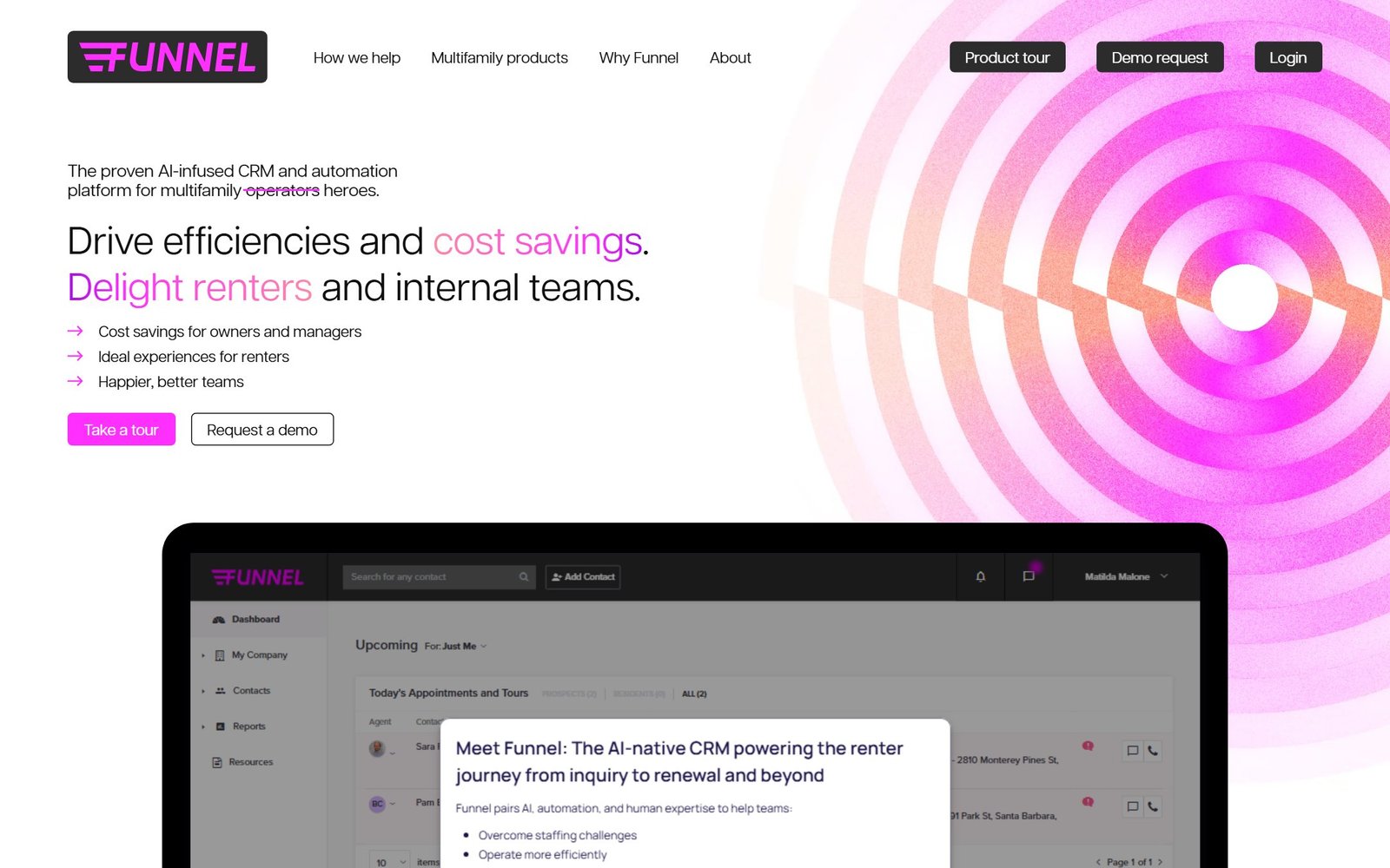 Funnel homepage