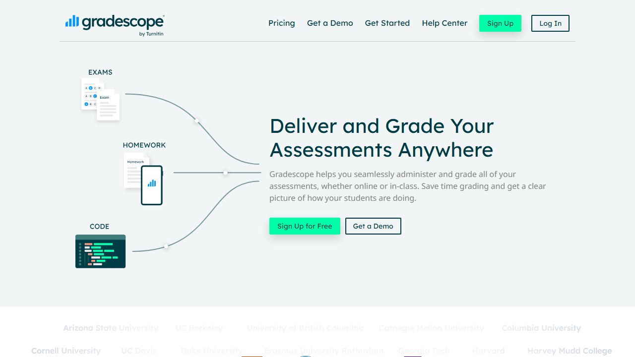 gradescope homepage