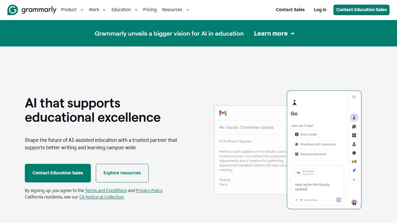 Grammarly homepage