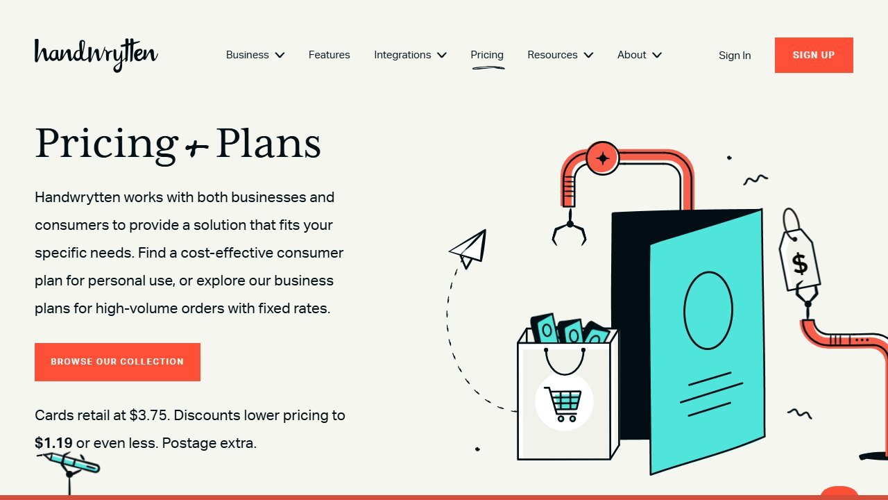 Handwrytten homepage