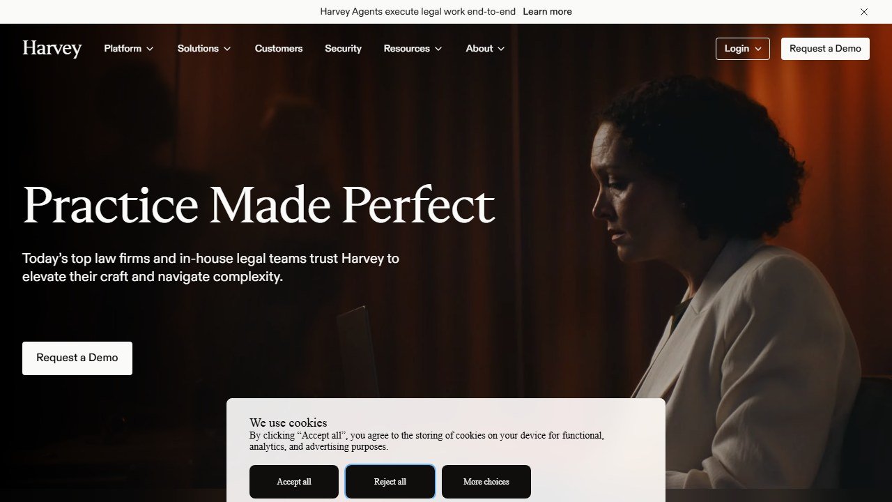 Harvey AI homepage