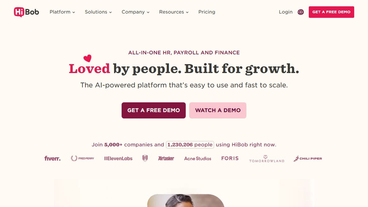 HiBob Bob modern HRIS homepage