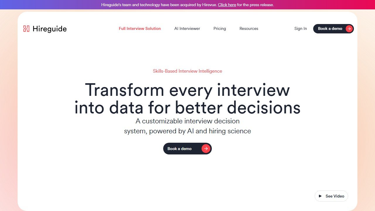 Hireguide JD and structured interview kit homepage