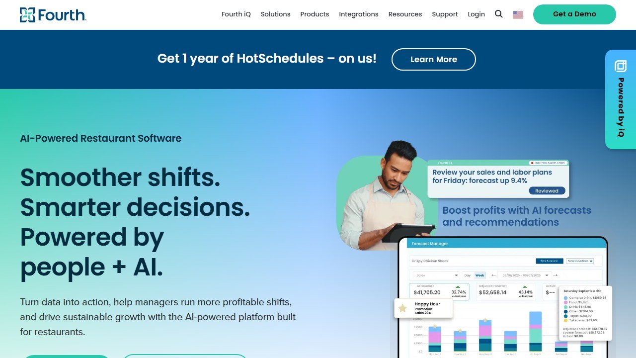 HotSchedules by Fourth workforce management homepage