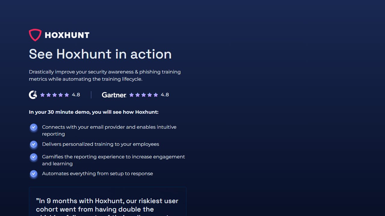 Hoxhunt homepage
