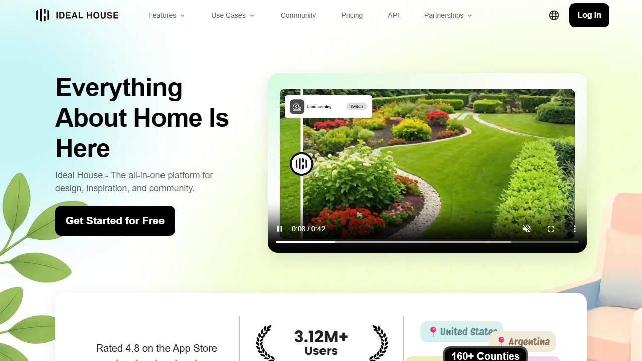 Ideal House AI home and yard design homepage