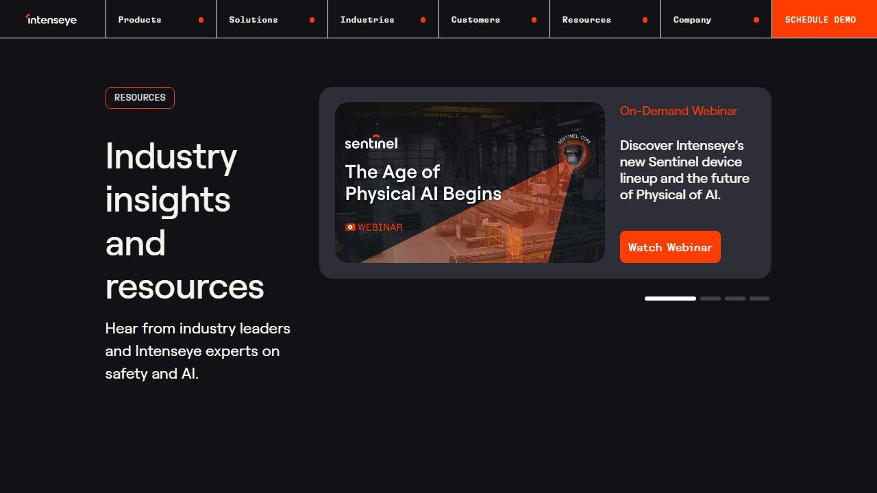 Intenseye homepage