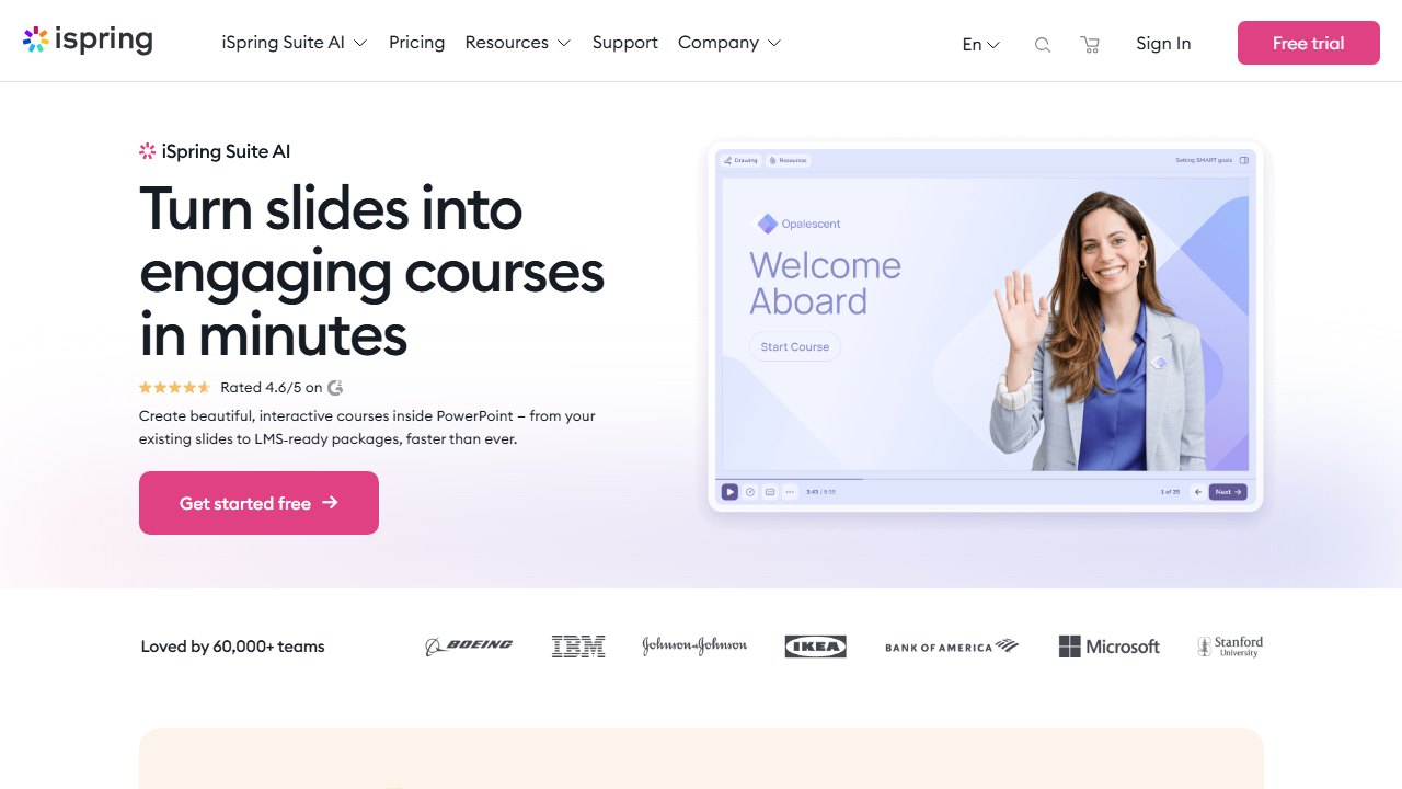 iSpring Learn homepage