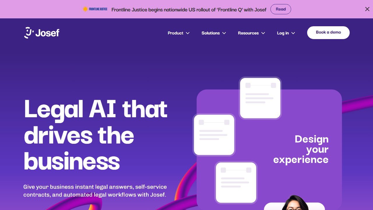 Josef legal automation and document builder homepage