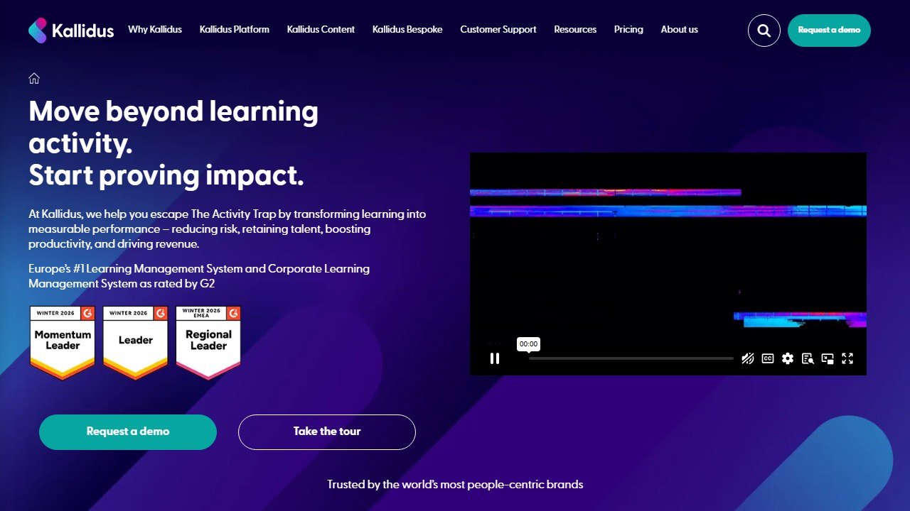 Sapling by Kallidus employee lifecycle and onboarding platform homepage