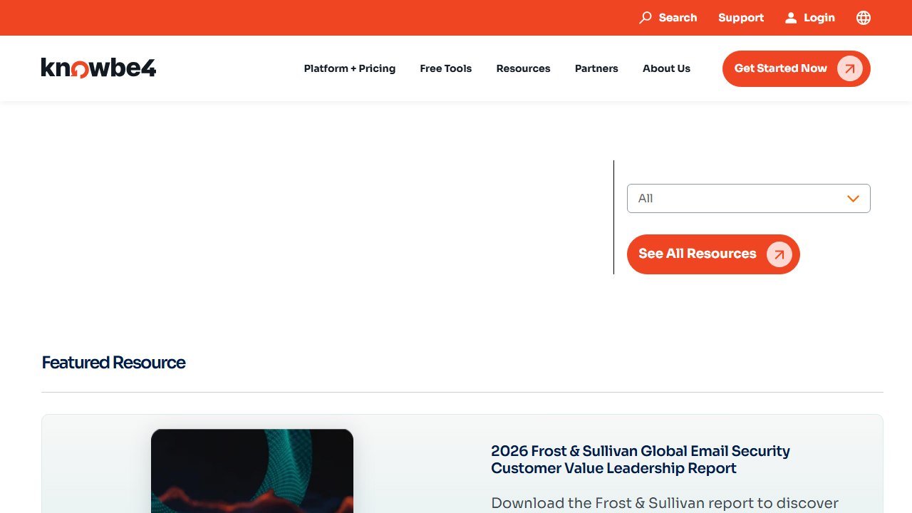 KnowBe4 homepage
