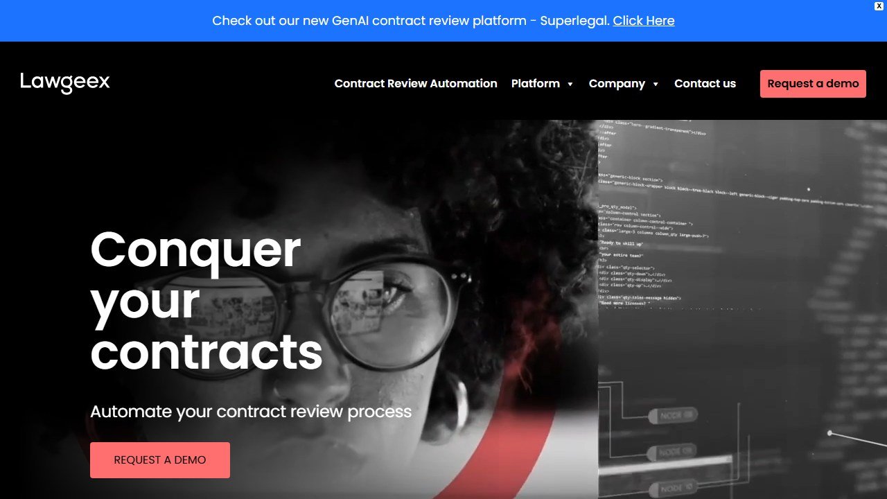 Lawgeex automated contract review and approval homepage