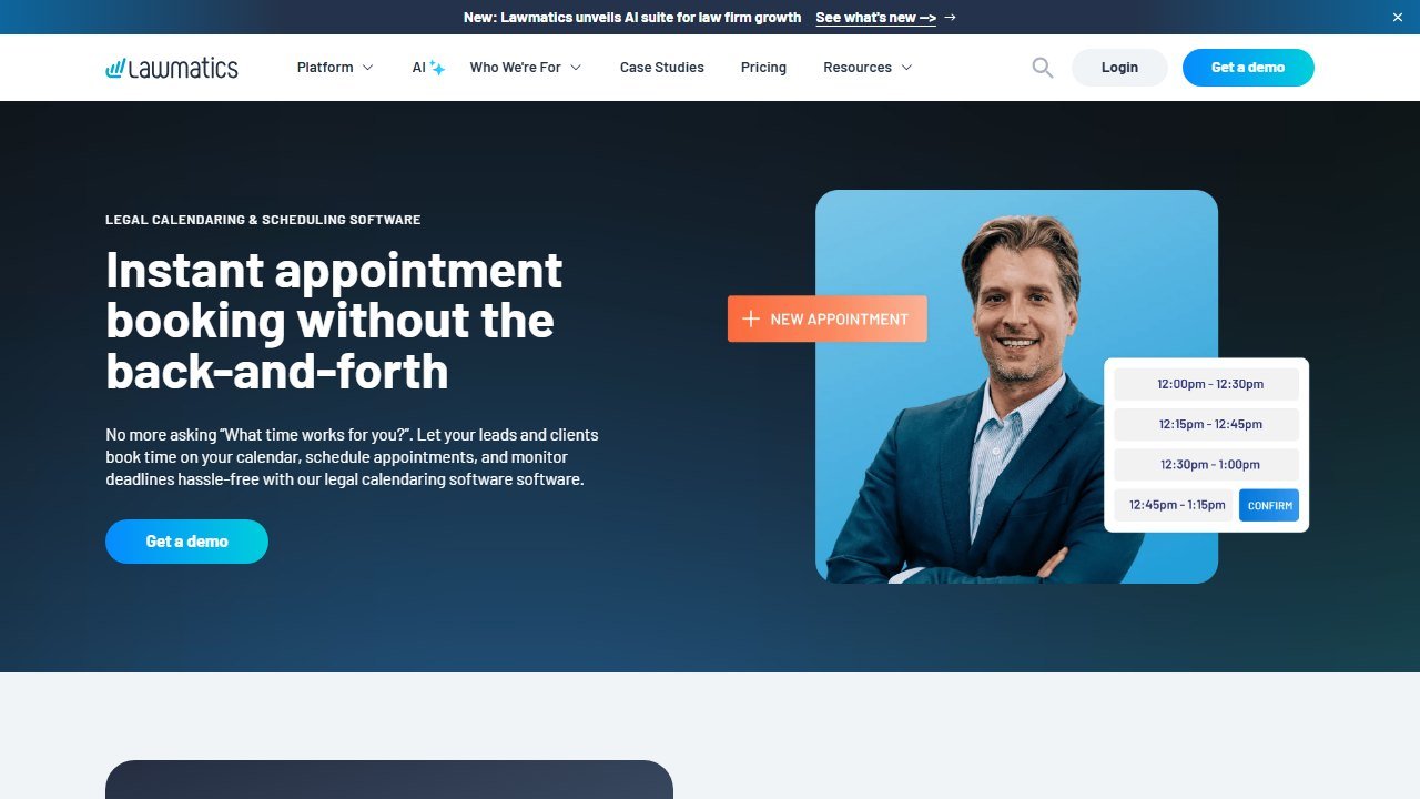 Lawmatics homepage