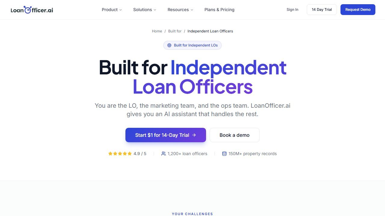 LoanOfficer.ai homepage