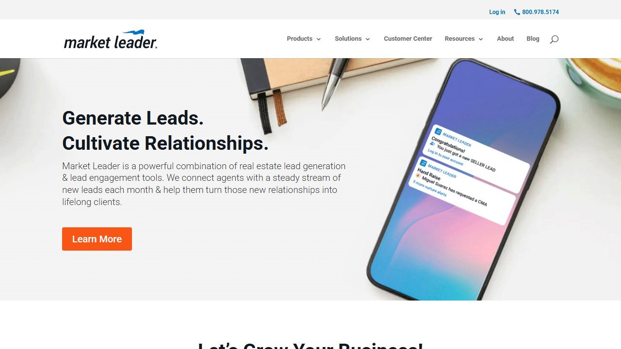 Market Leader homepage