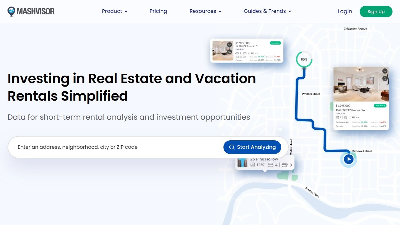 Mashvisor homepage